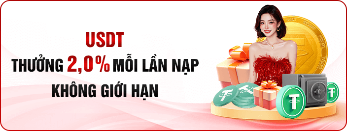 Thưởng 2% khi nạp usdt